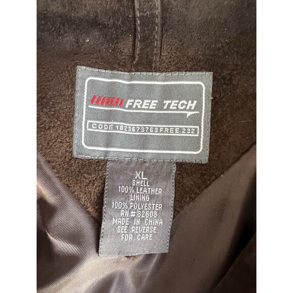 VTG Suede Leather Jacket Chocolate Brown Boho Chic timeless Classic belt Size XL - Picture 5 of 10